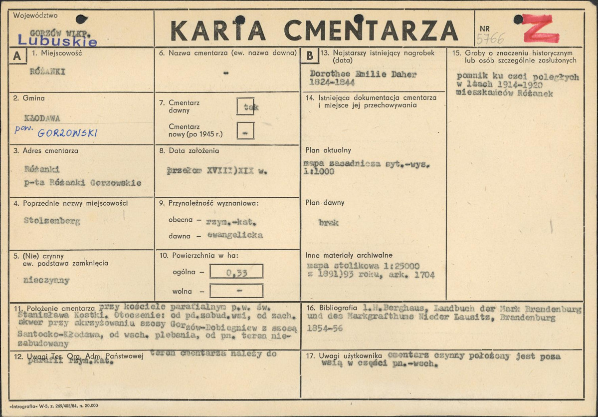 Karta cmentarza, skan nr 1