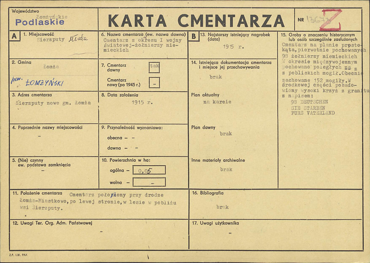 Karta cmentarza, skan nr 1