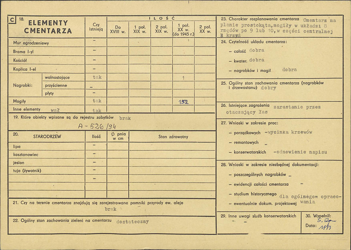Karta cmentarza, skan nr 2