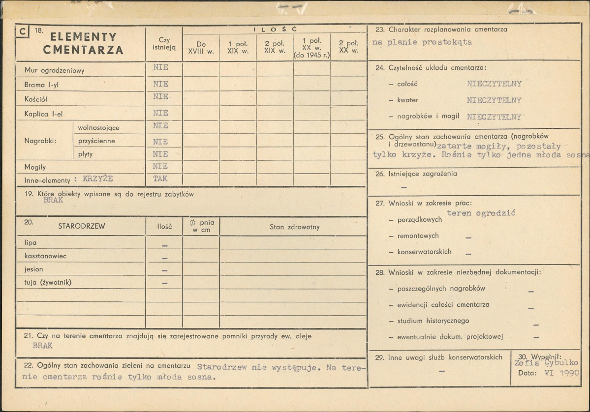 Karta cmentarza, skan nr 2