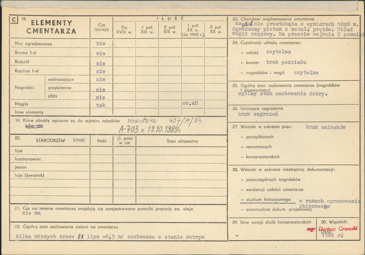 Karta cmentarza, skan nr 2