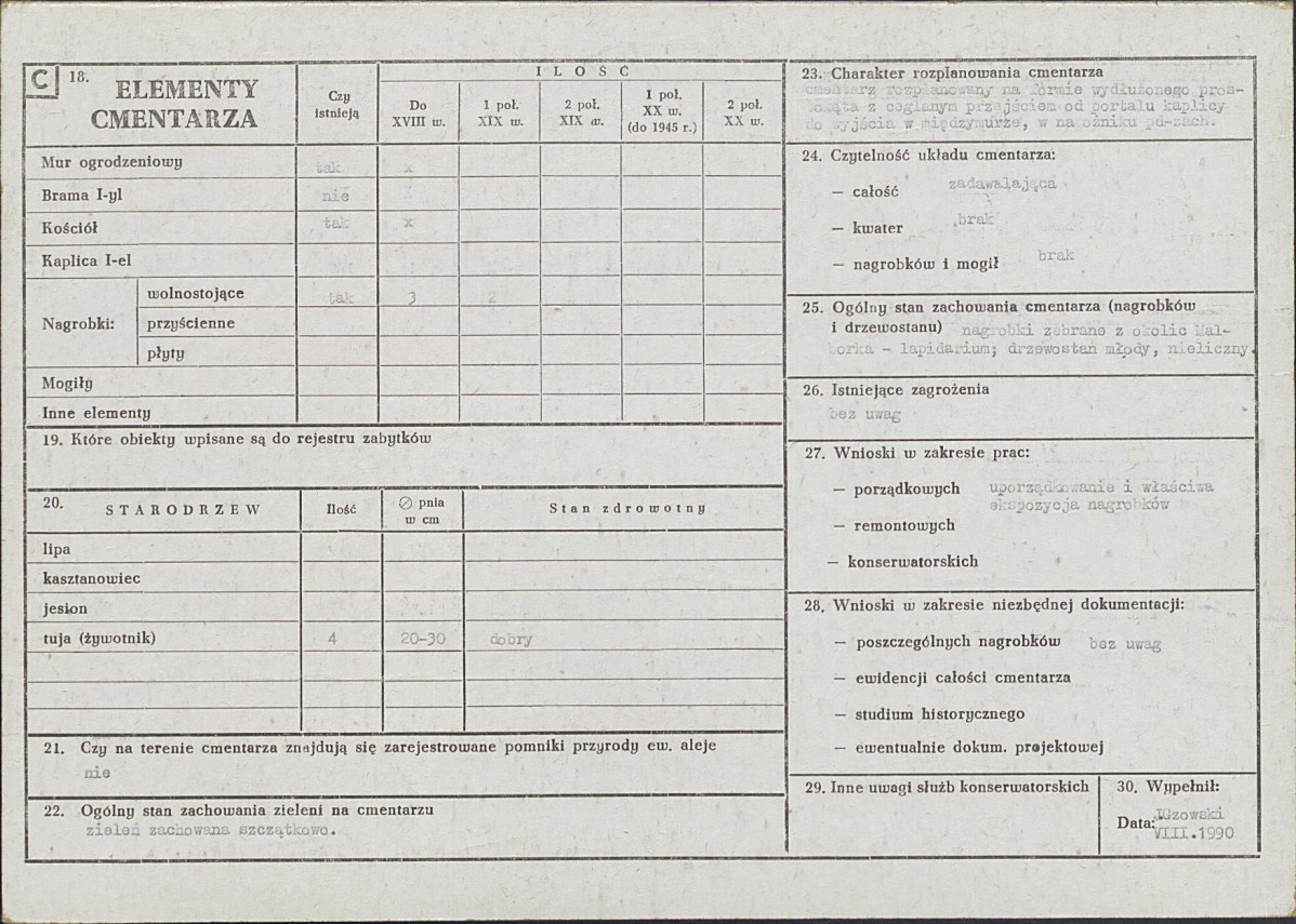 Karta cmentarza, skan nr 2