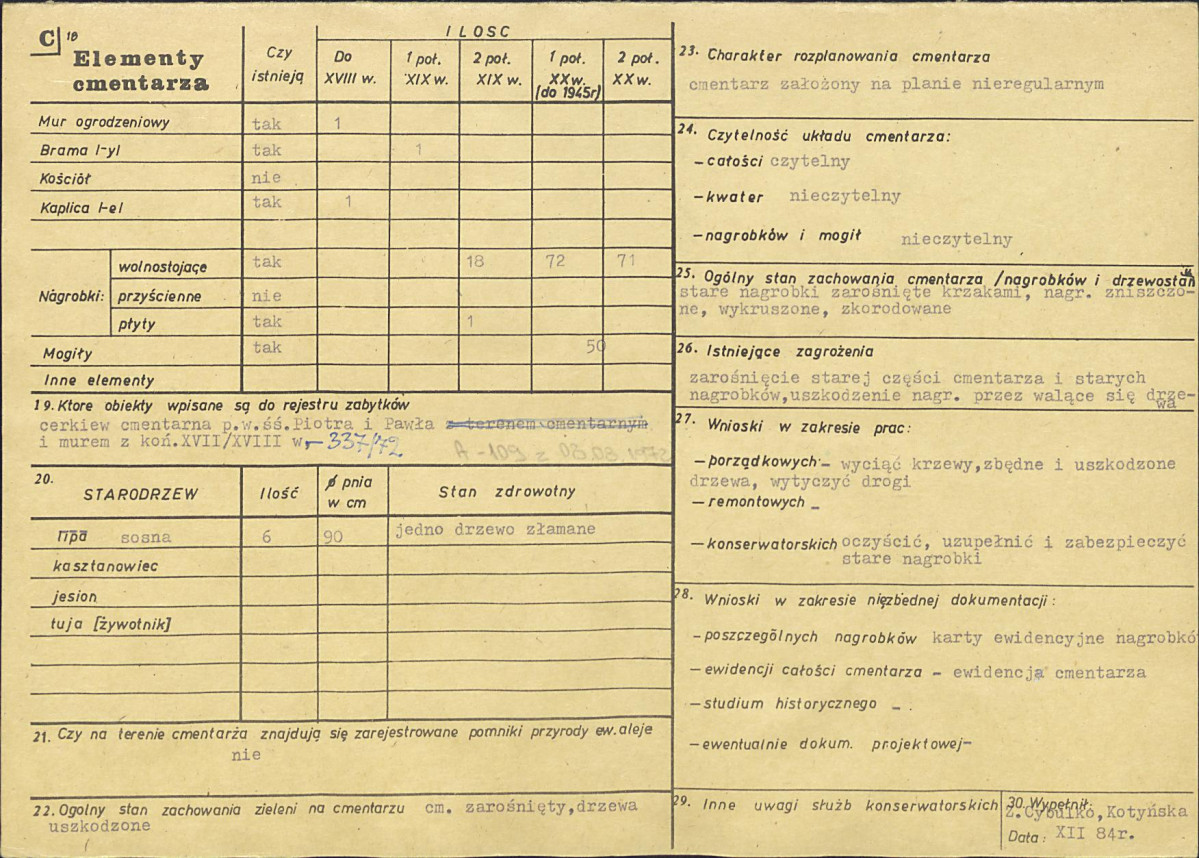 Karta cmentarza, skan nr 2