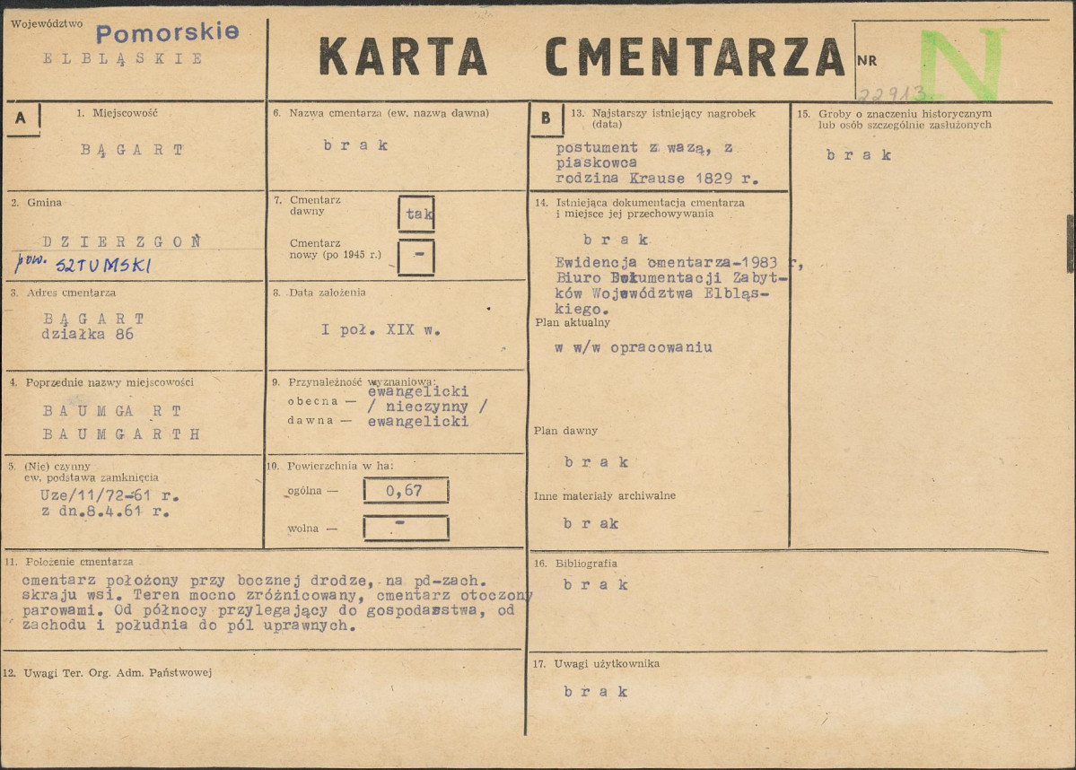 KC - Karta cmentarza, skan nr 1