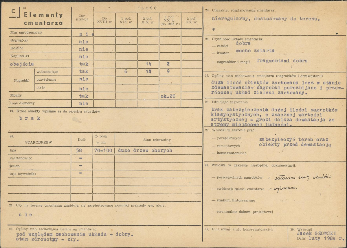 KC - Karta cmentarza, skan nr 2