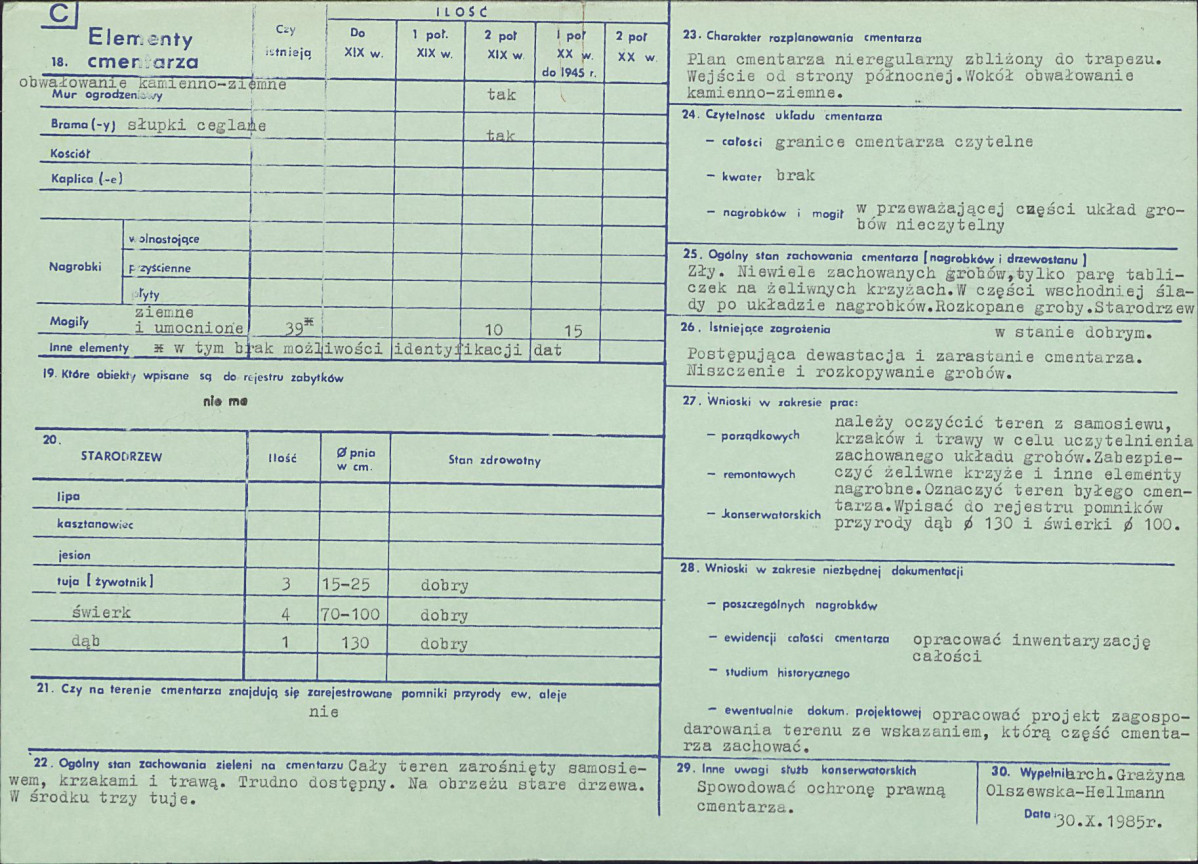Karta cmentarza, skan nr 2