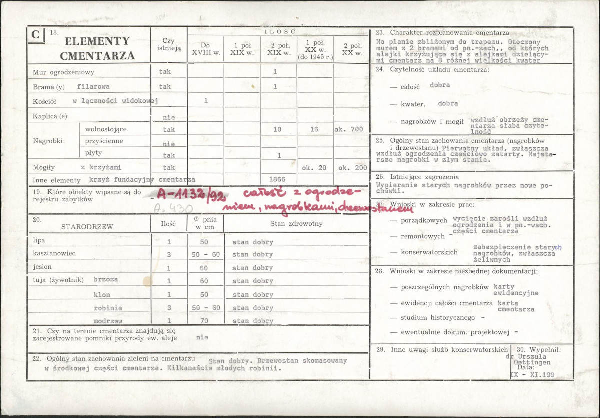 Karta cmentarza, skan nr 2