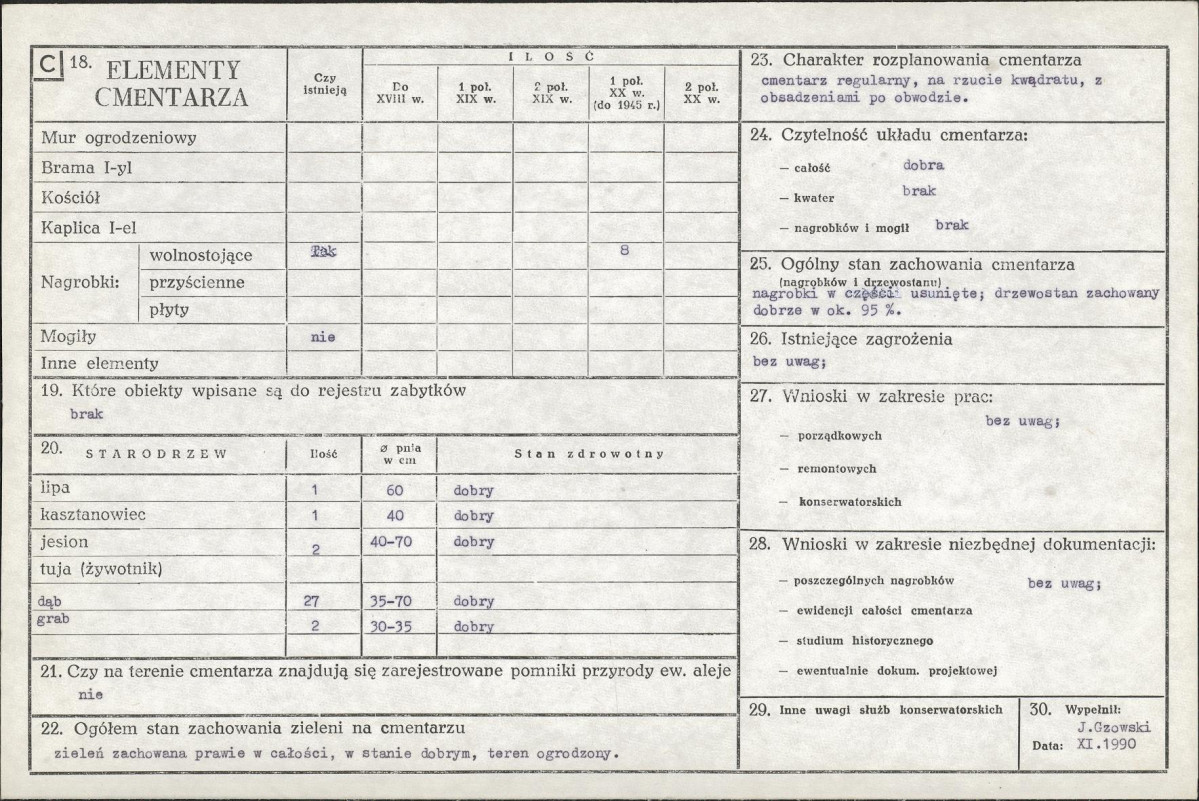 KC - Karta cmentarza, skan nr 2