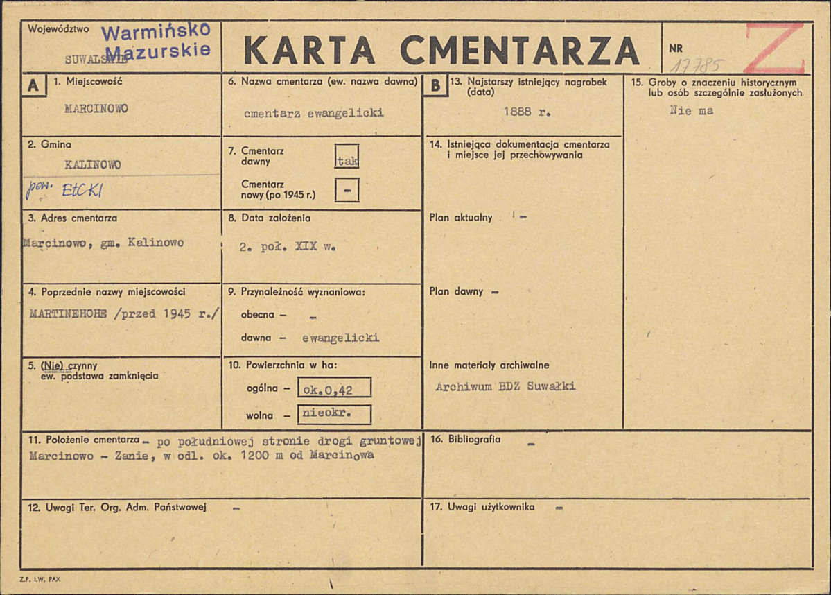 Karta cmentarza, skan nr 1