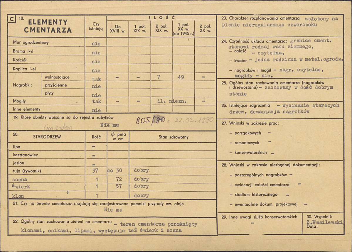 Karta cmentarza, skan nr 2