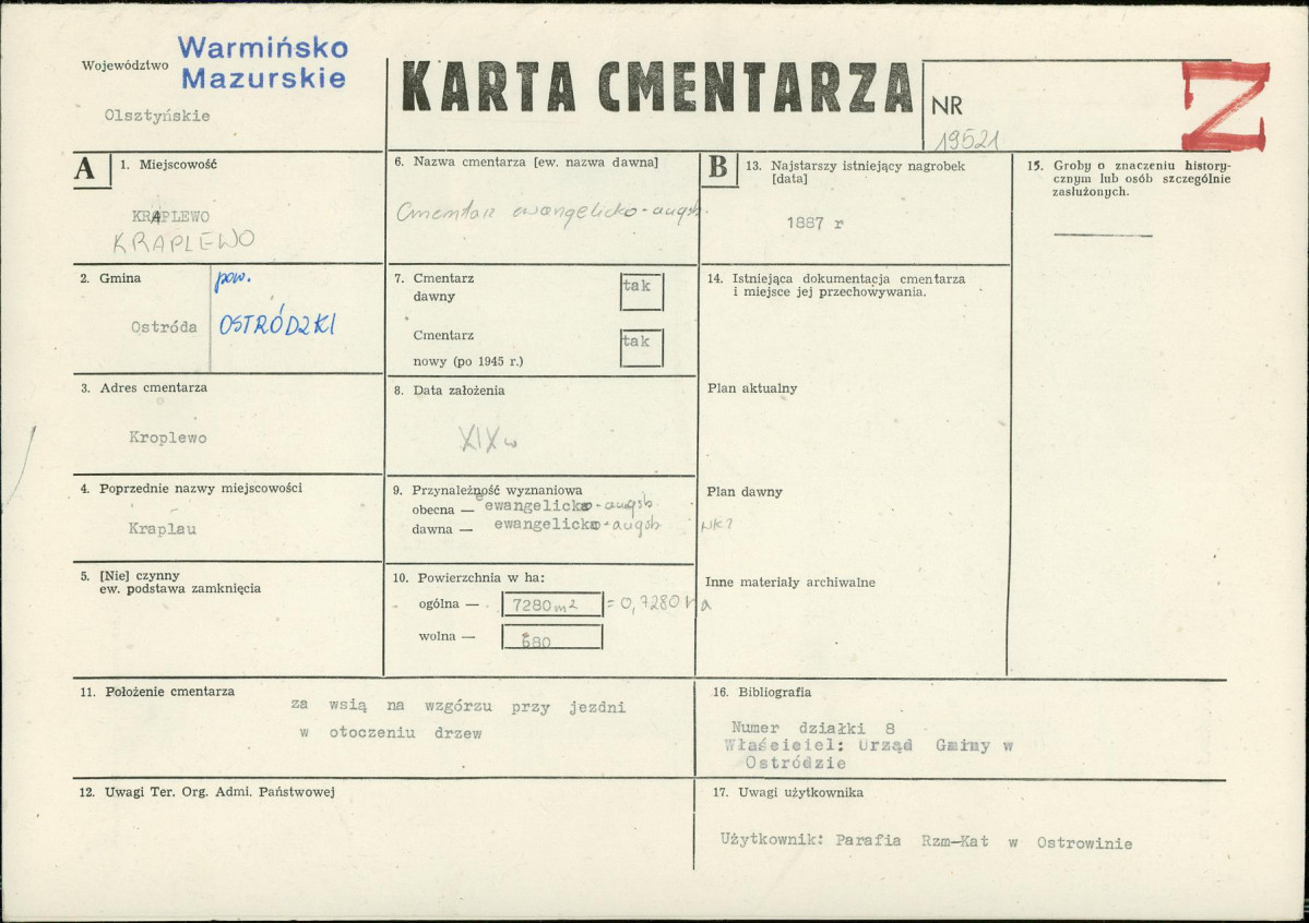 Karta cmentarza, skan nr 1