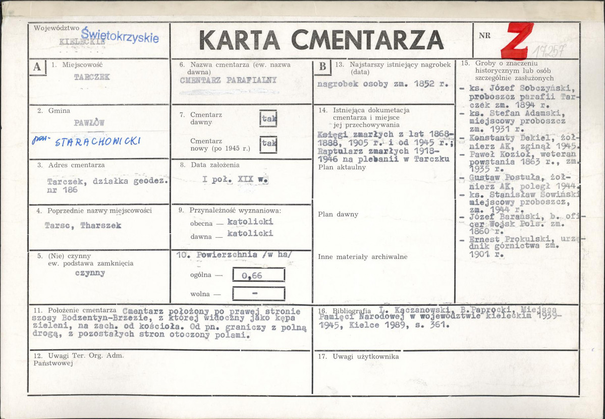 Karta cmentarza, skan nr 1