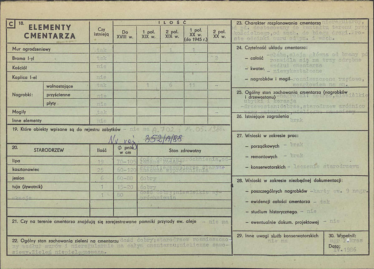 Karta cmentarza, skan nr 2