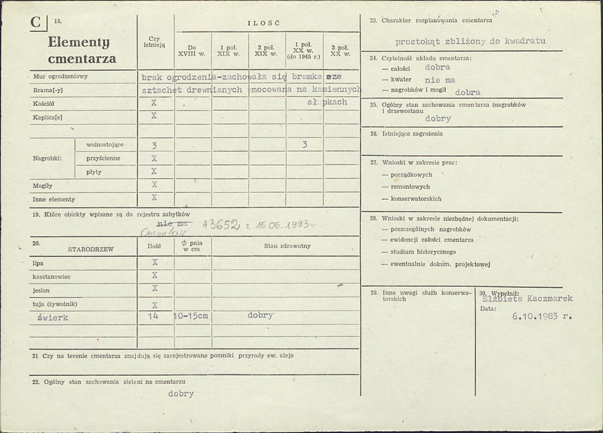 Karta cmentarza, skan nr 2
