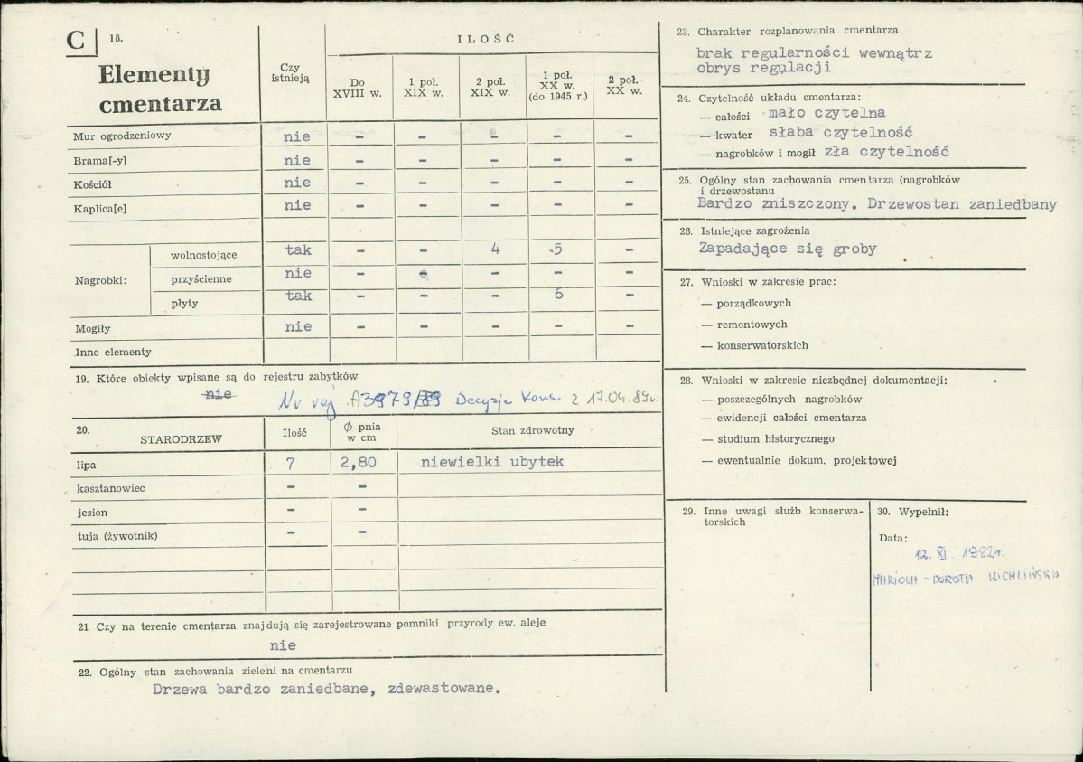 Karta cmentarza, skan nr 2