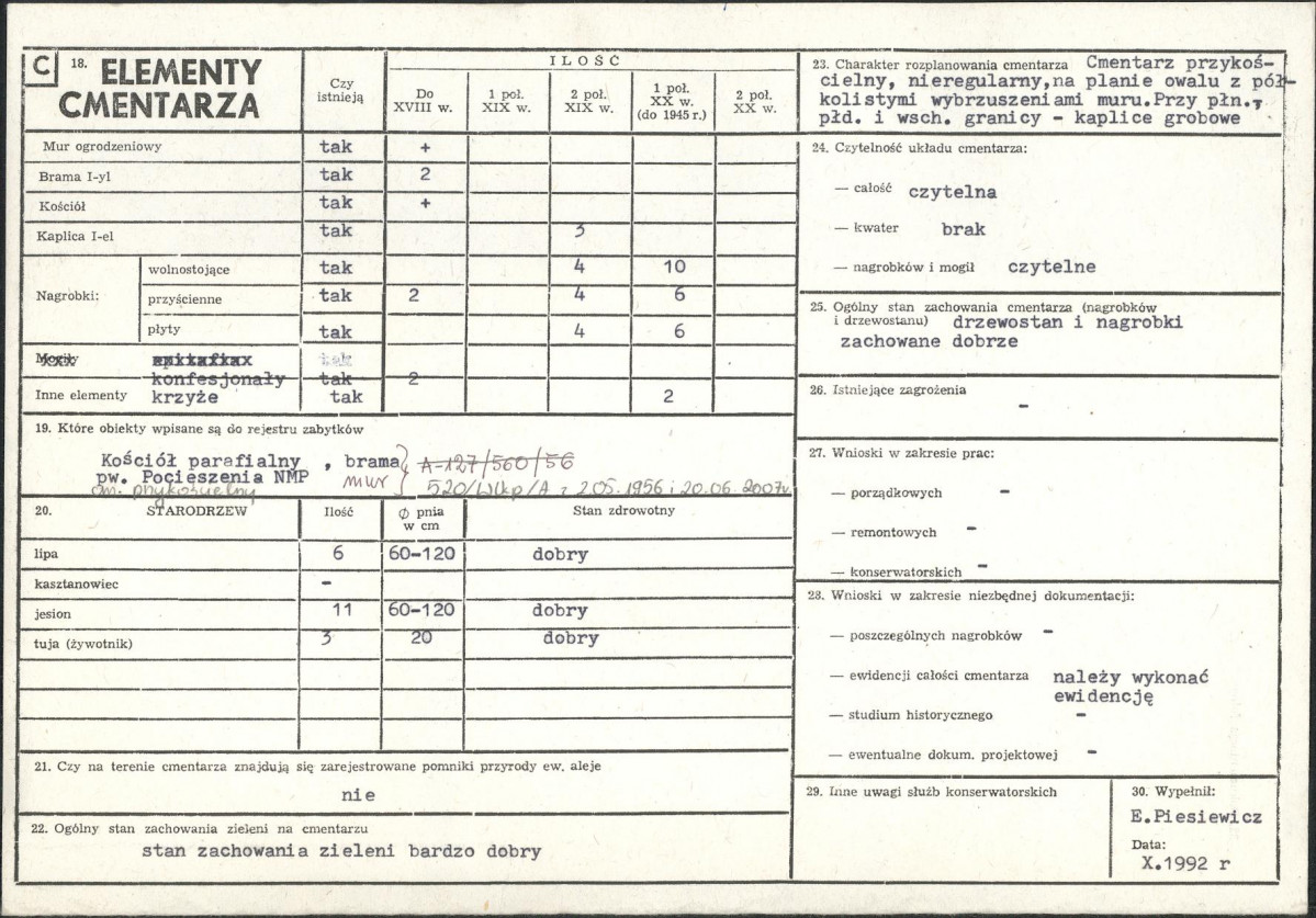 KC - Karta cmentarza, skan nr 2