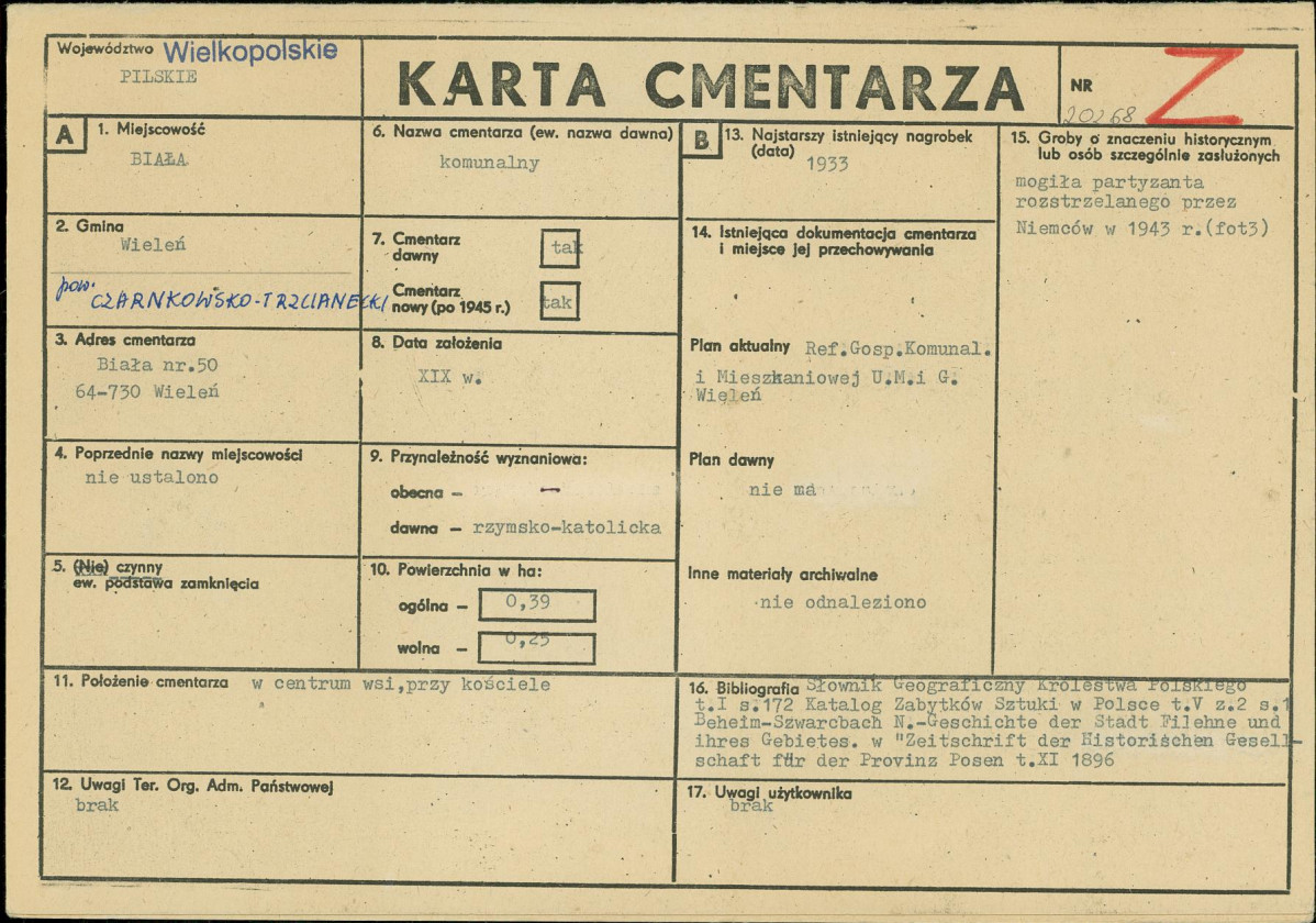 Karta cmentarza, skan nr 1