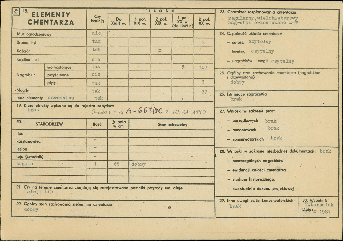 Karta cmentarza, skan nr 2