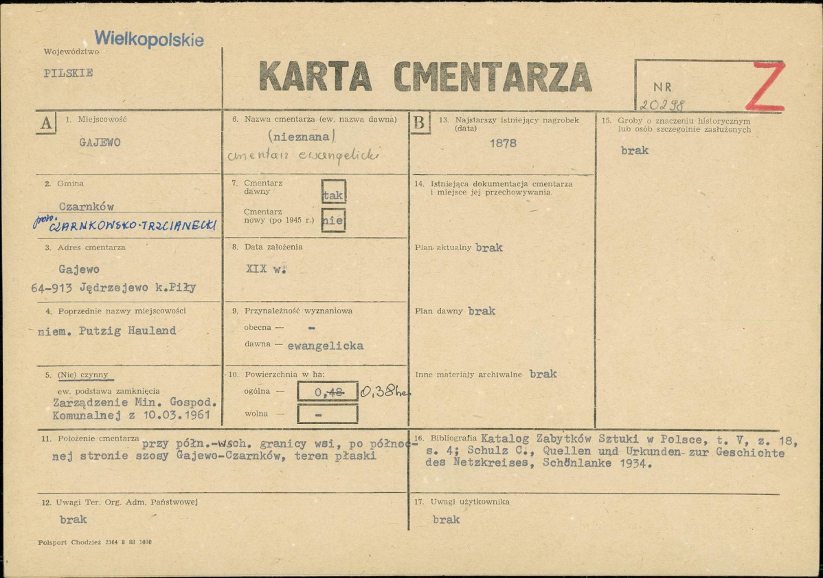 Karta cmentarza, skan nr 1