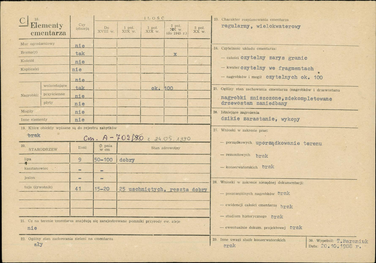 Karta cmentarza, skan nr 2