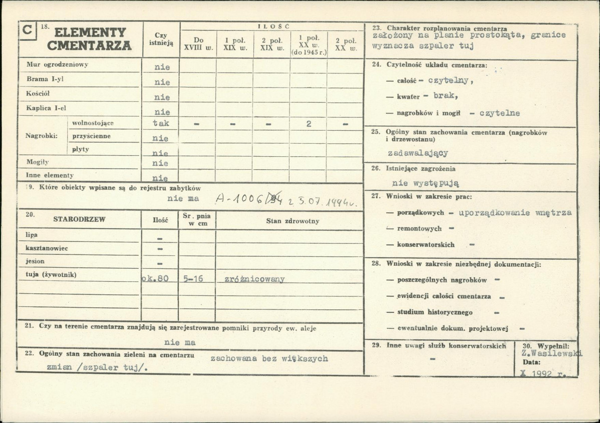 Karta cmentarza, skan nr 2