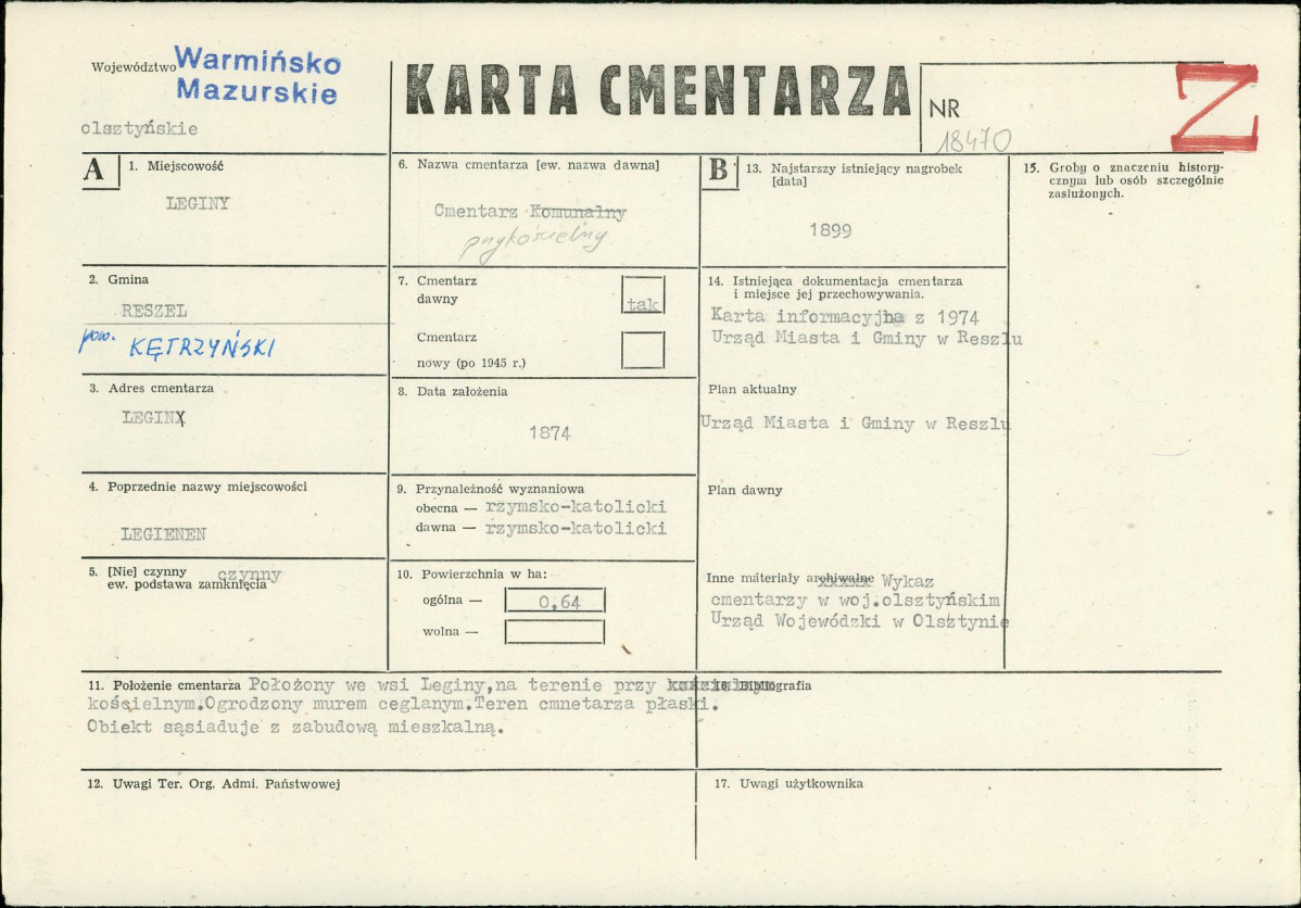 Karta cmentarza, skan nr 1
