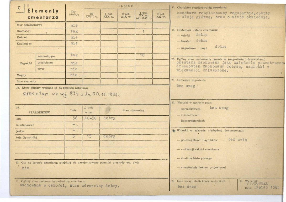 KC - Karta cmentarza, skan nr 2