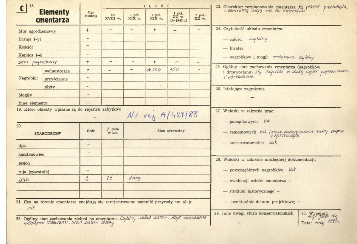 KC - Karta cmentarza, skan nr 2