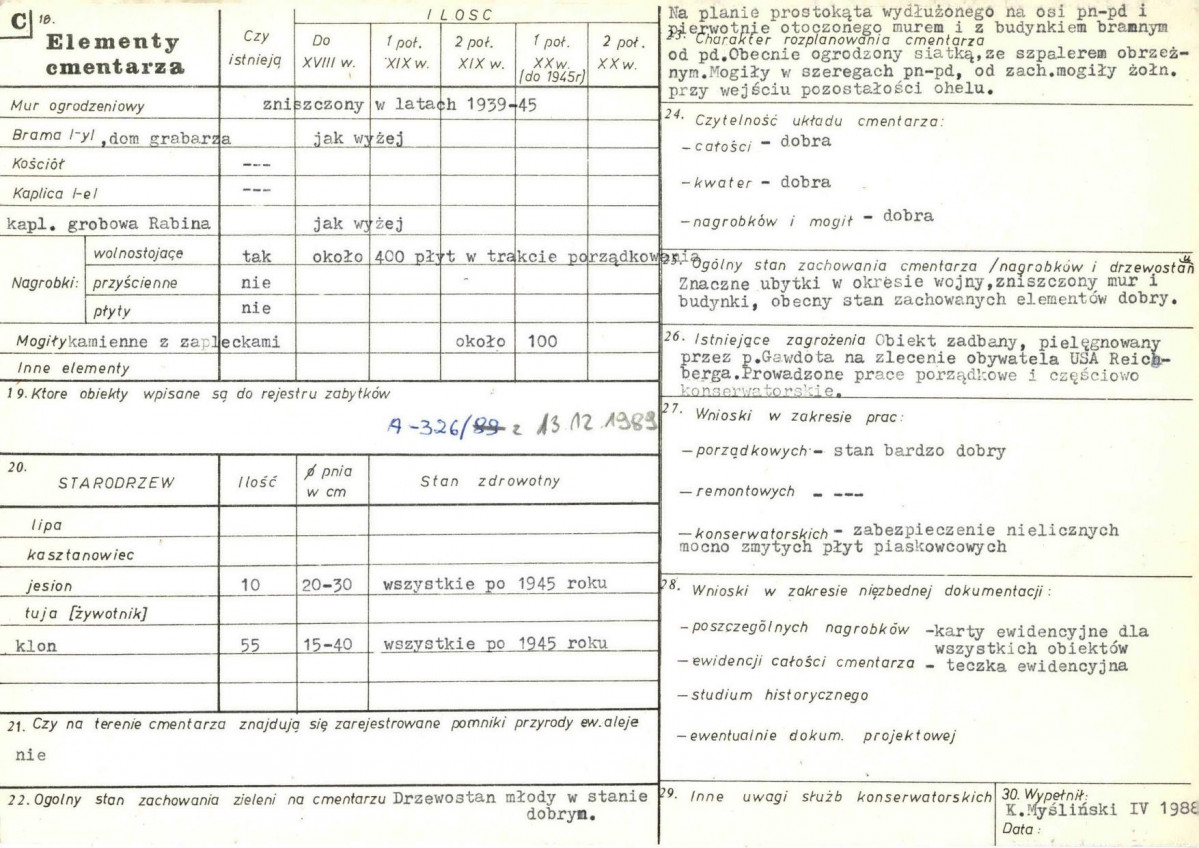 Karta cmentarza, skan nr 2