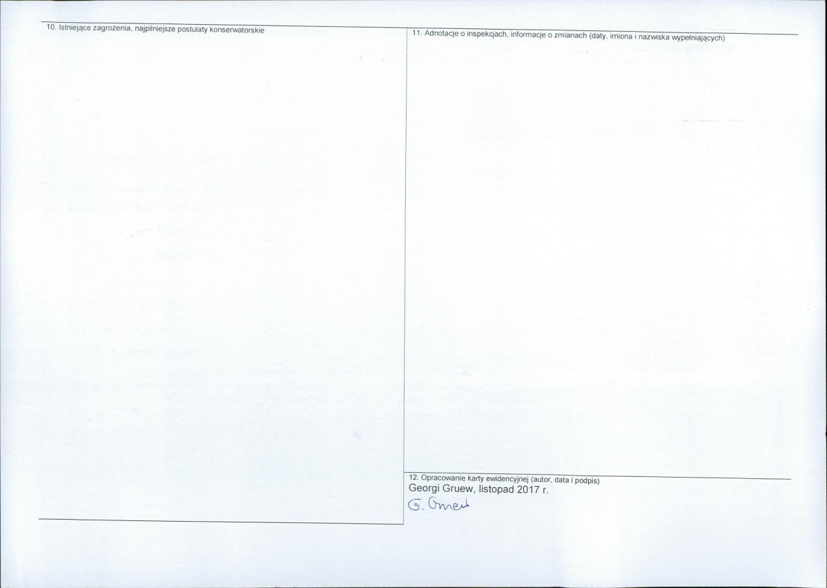 Karta obiektu niewpisanego do rejestru, skan nr 2