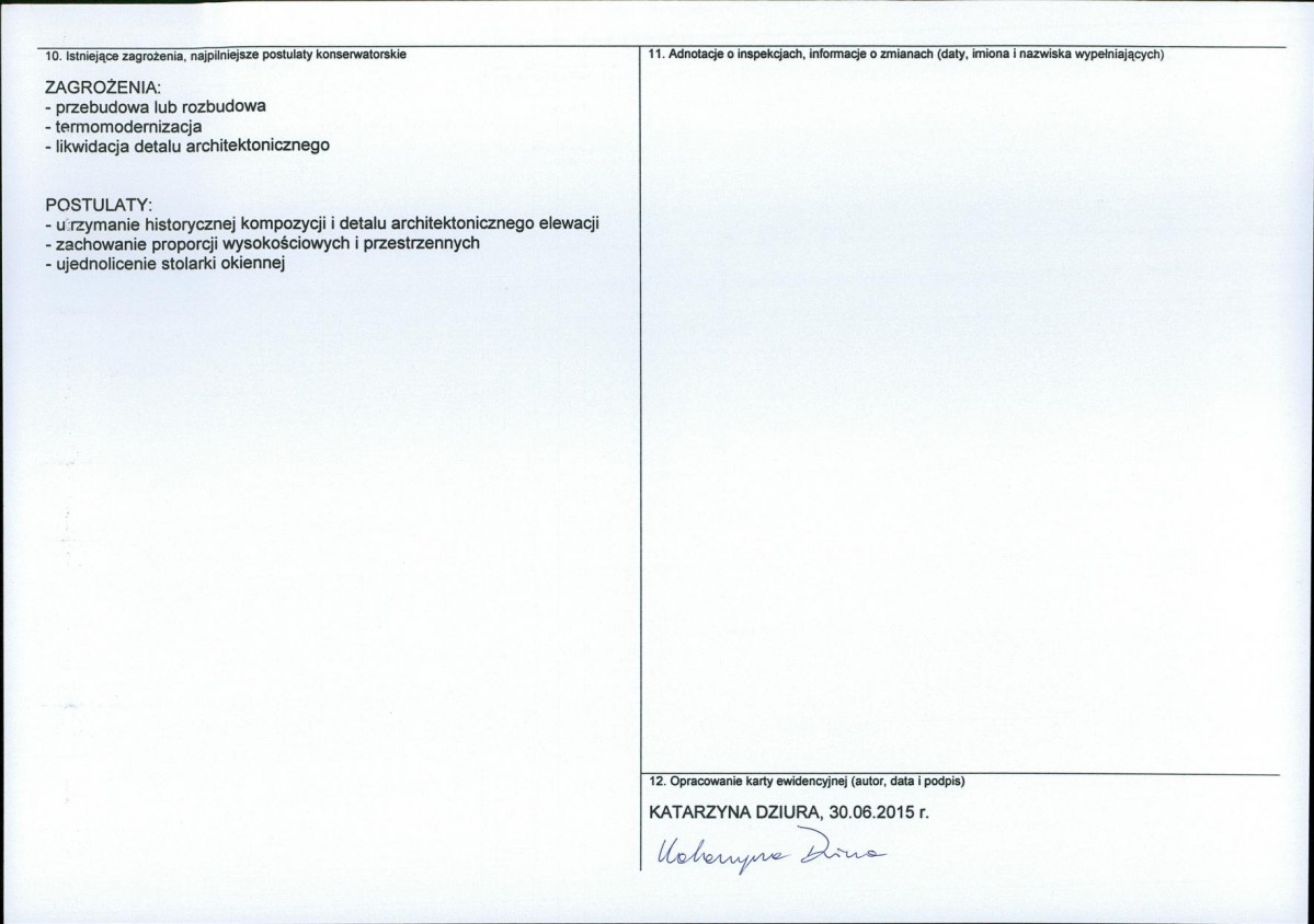 Karta obiektu niewpisanego do rejestru, skan nr 2