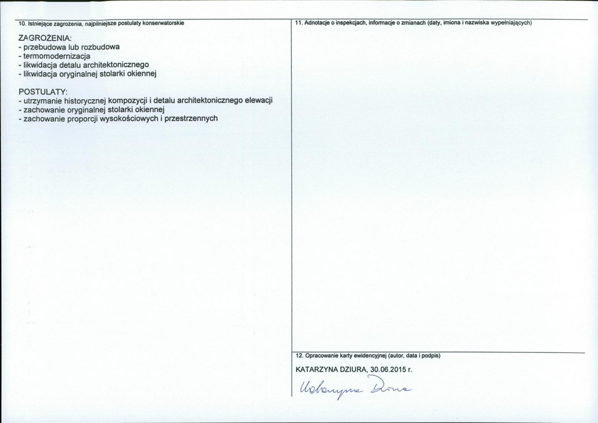 Karta obiektu niewpisanego do rejestru, skan nr 2