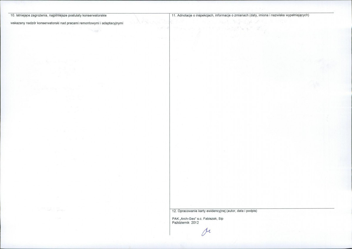 KEZN - Karta obiektu niewpisanego do rejestru, skan nr 2