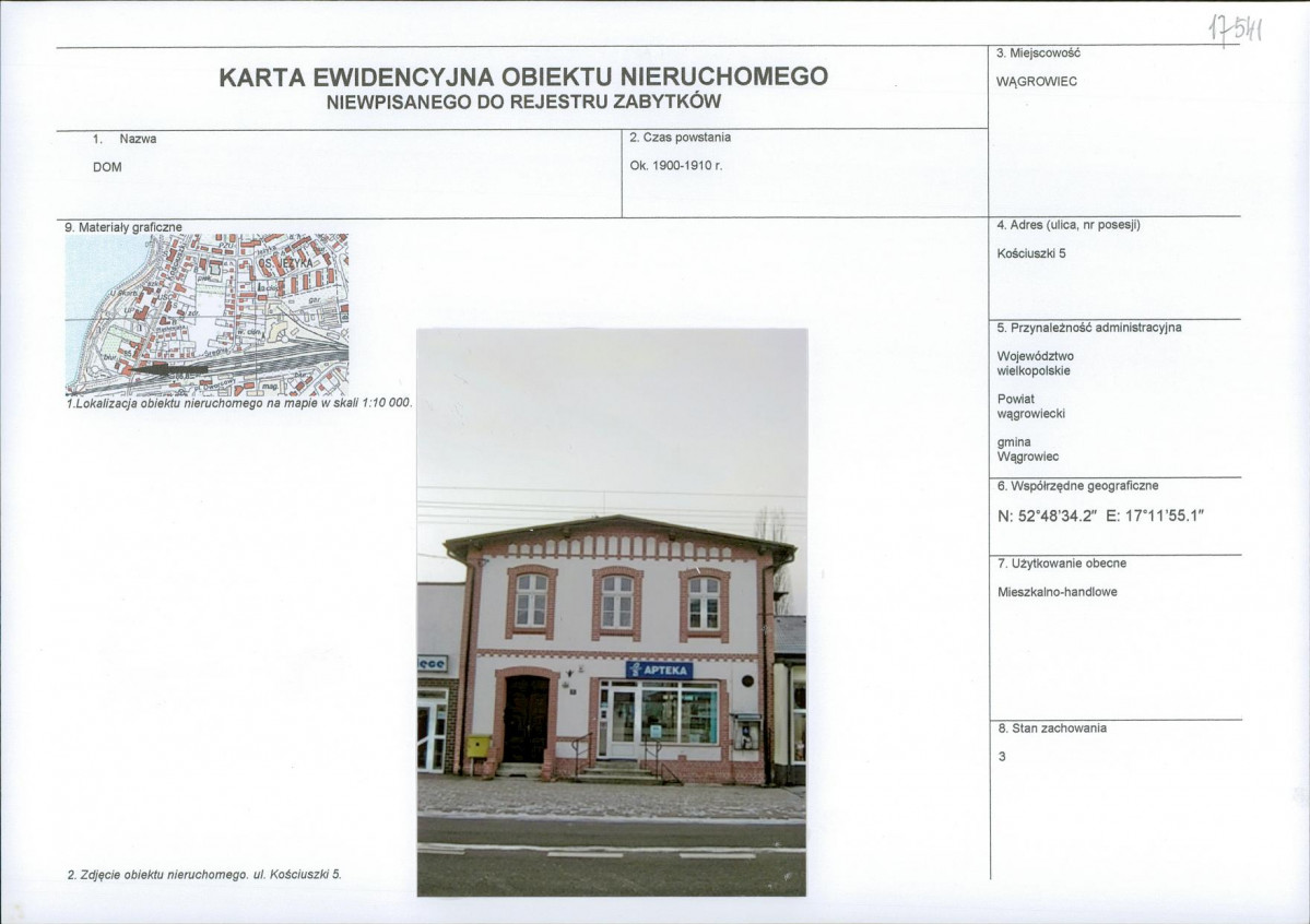 KEZN - Karta obiektu niewpisanego do rejestru, skan nr 1