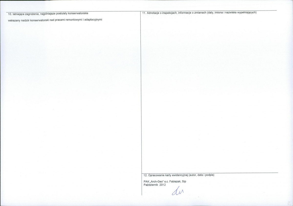 KEZN - Karta obiektu niewpisanego do rejestru, skan nr 2