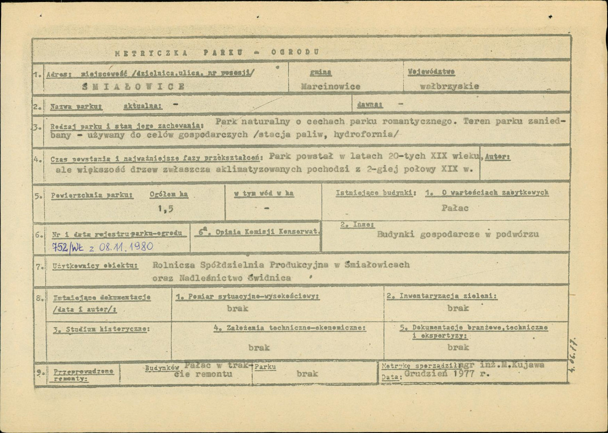 Ewidencja parkowa, skan nr 4