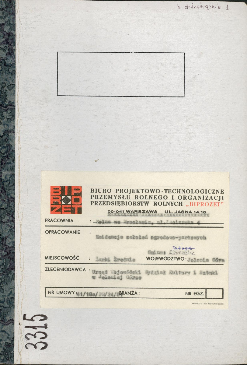 EP - Ewidencja parkowa, skan nr 1