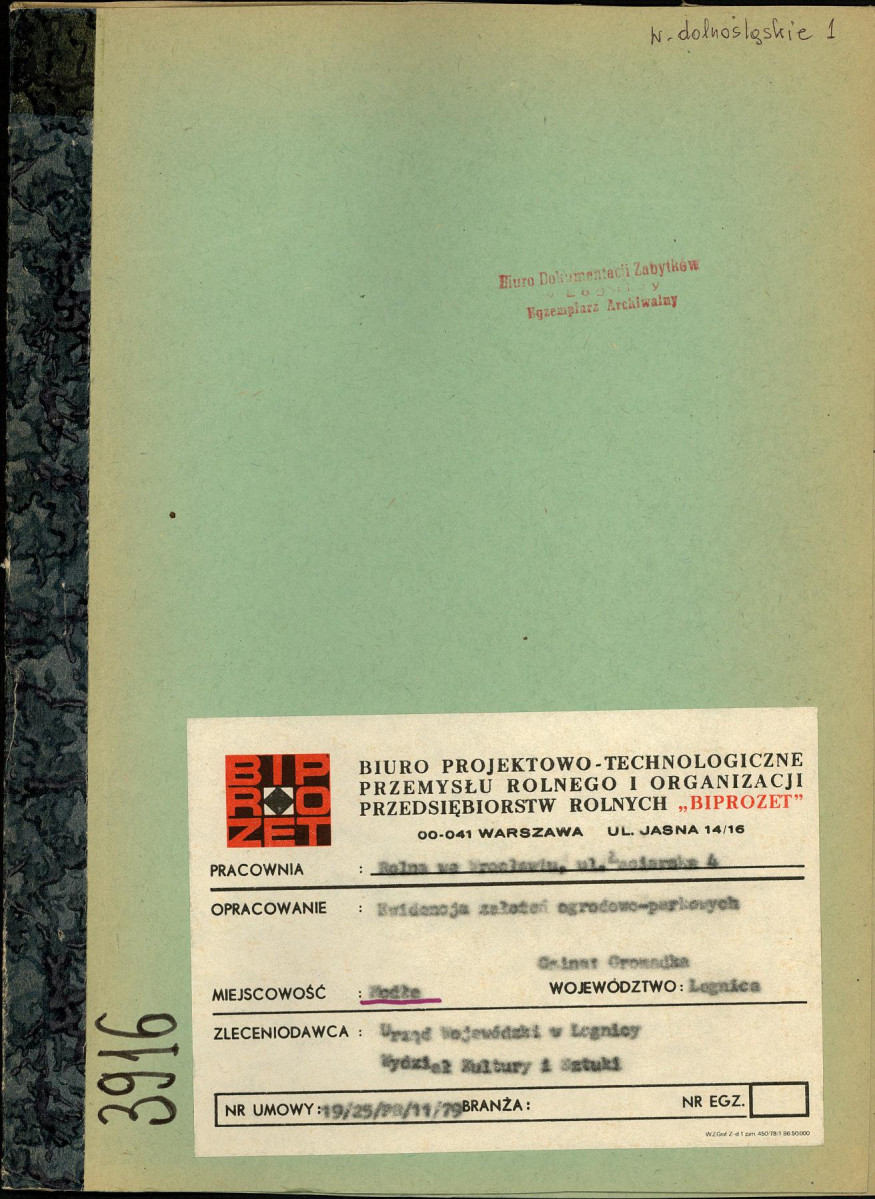 EP - Ewidencja parkowa, skan nr 1