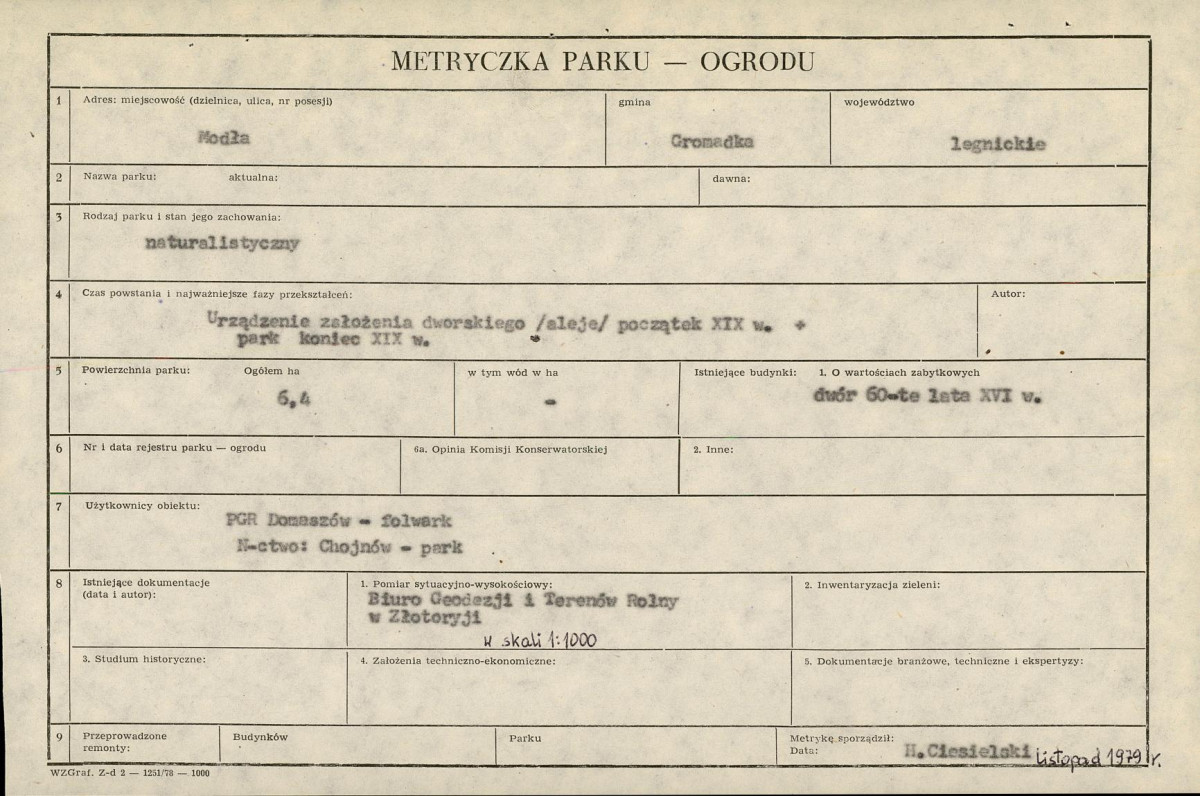 EP - Ewidencja parkowa, skan nr 5