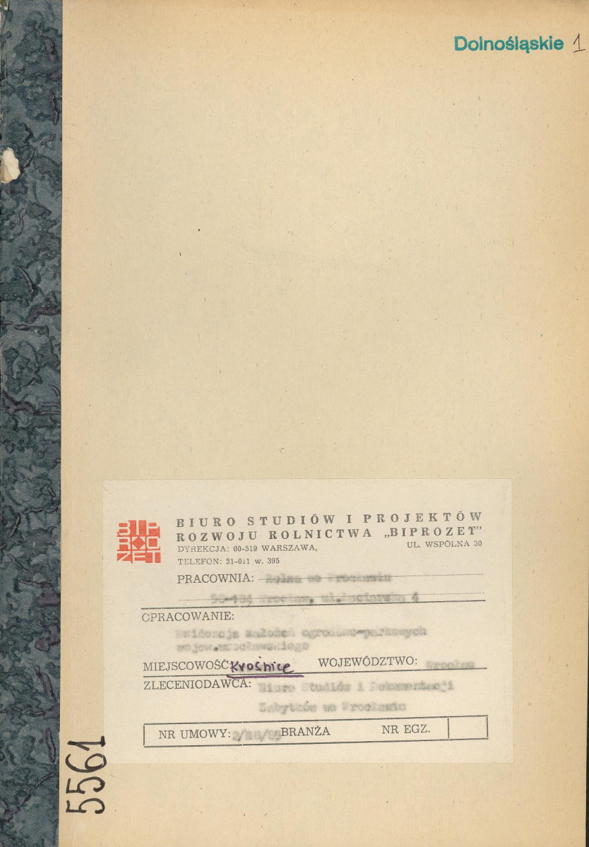 EP - Ewidencja parkowa, skan nr 1