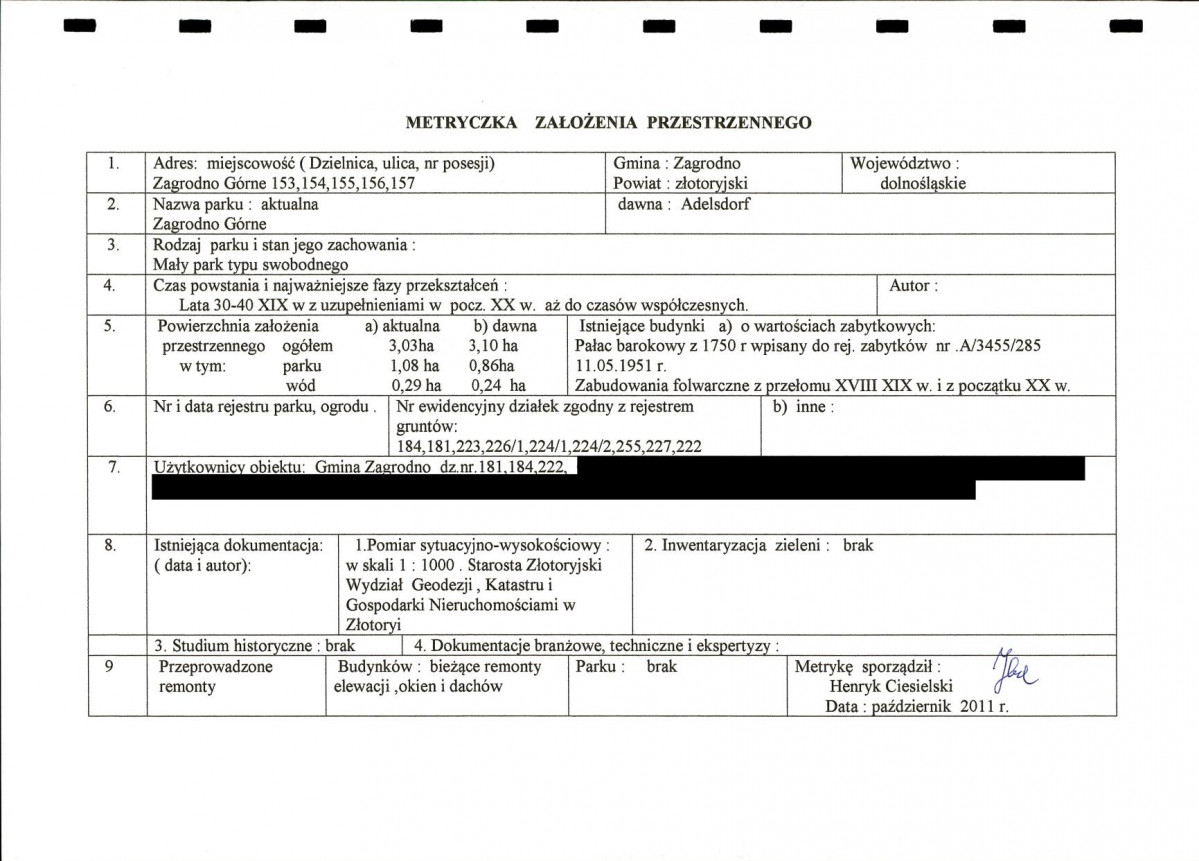 EP - Ewidencja parkowa, skan nr 2