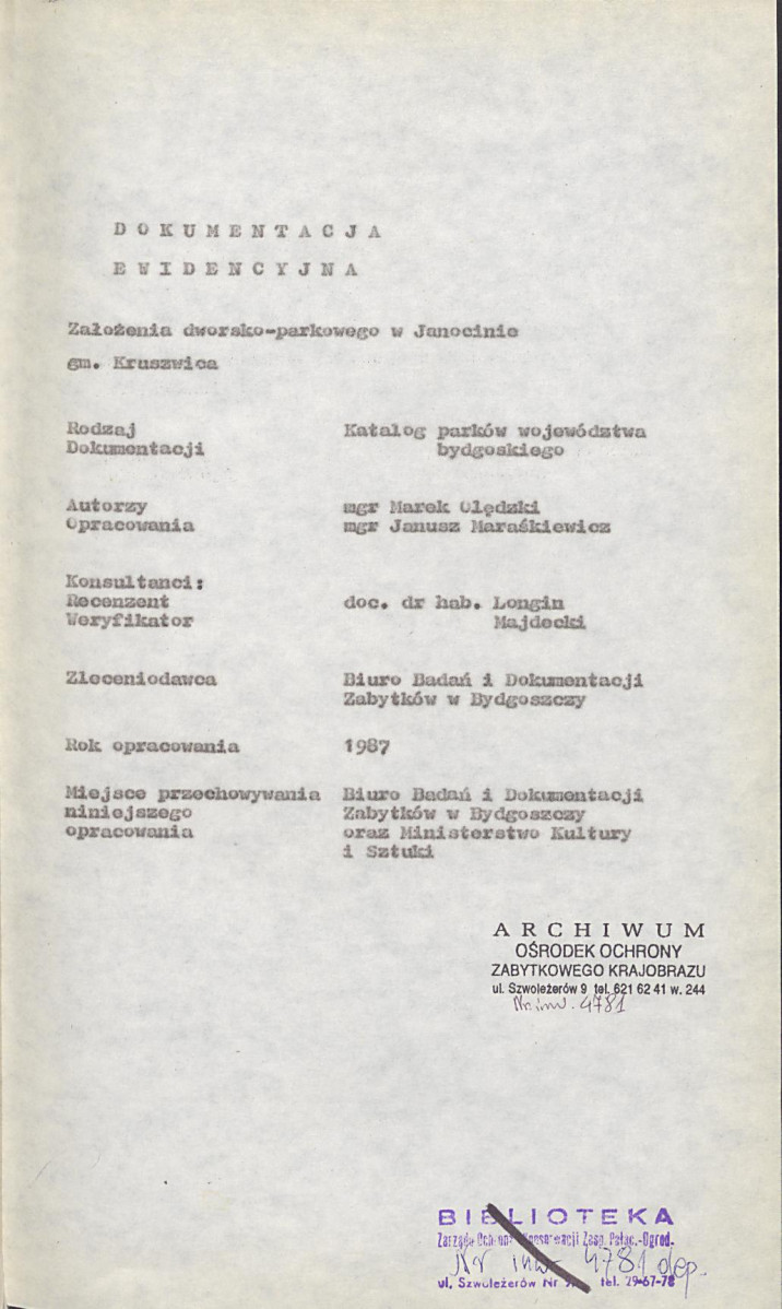 EP - Ewidencja parkowa, skan nr 4