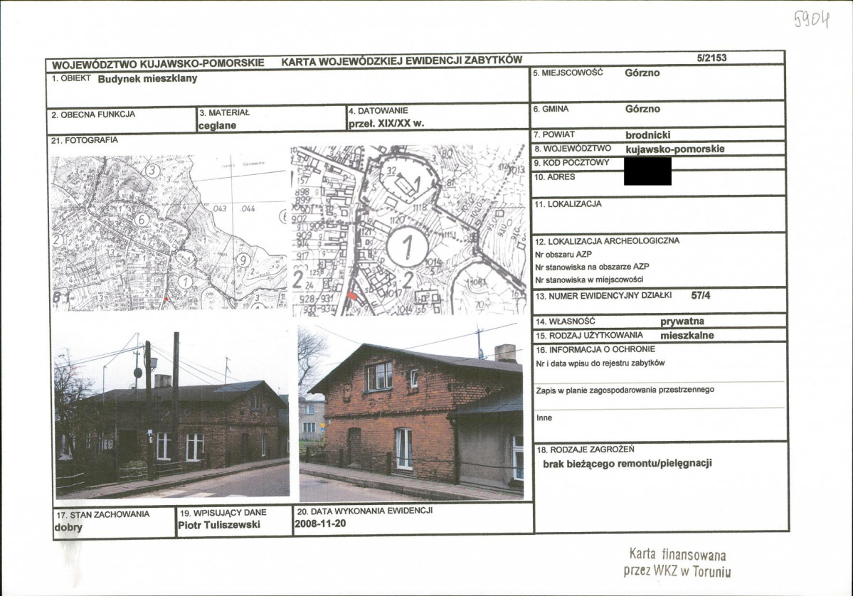 KEZN - Karta obiektu niewpisanego do rejestru, skan nr 1