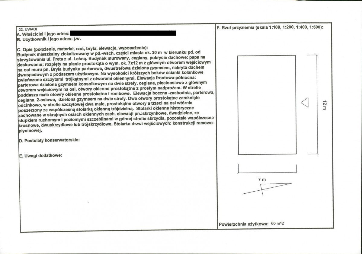 KEZN - Karta obiektu niewpisanego do rejestru, skan nr 2