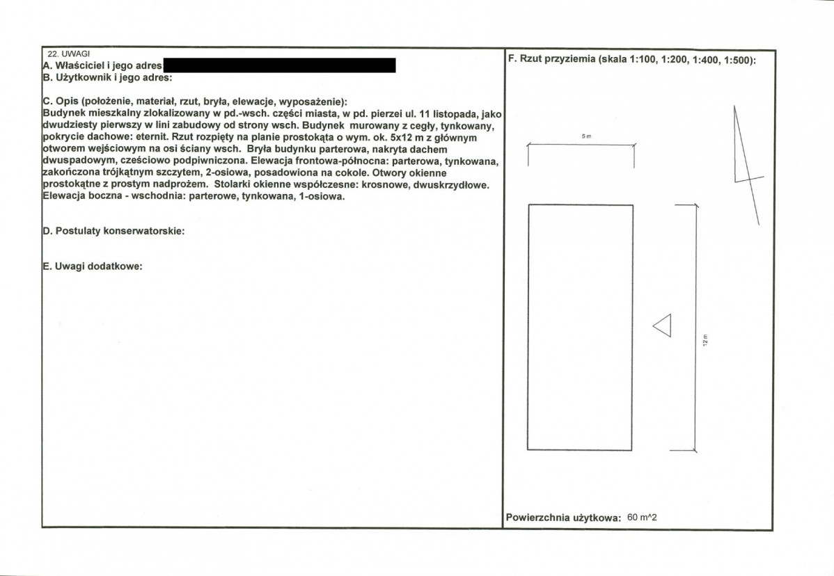 KEZN - Karta obiektu niewpisanego do rejestru, skan nr 2
