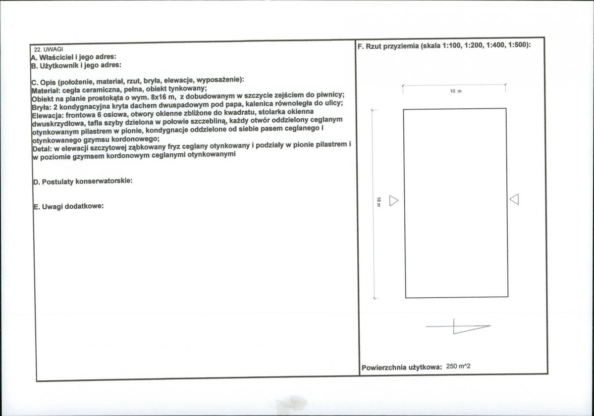 Karta obiektu niewpisanego do rejestru, skan nr 2