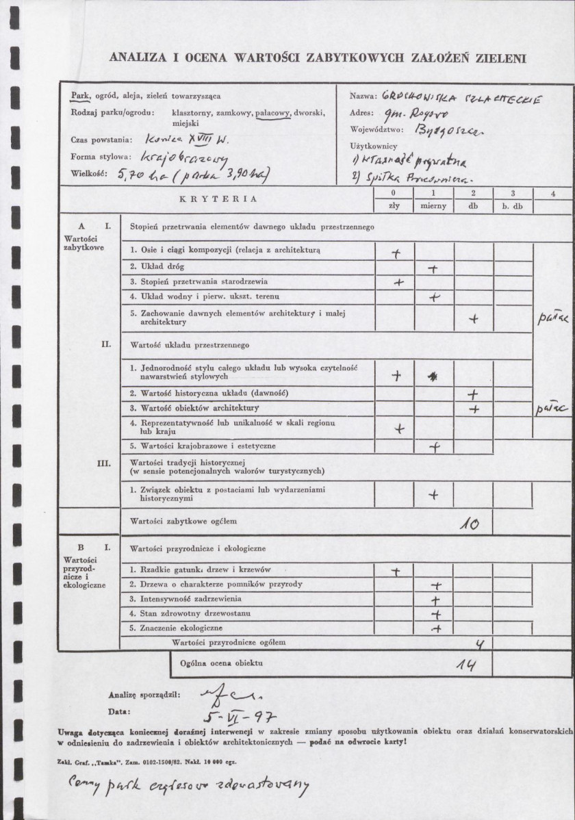 EP - Ewidencja parkowa, skan nr 2