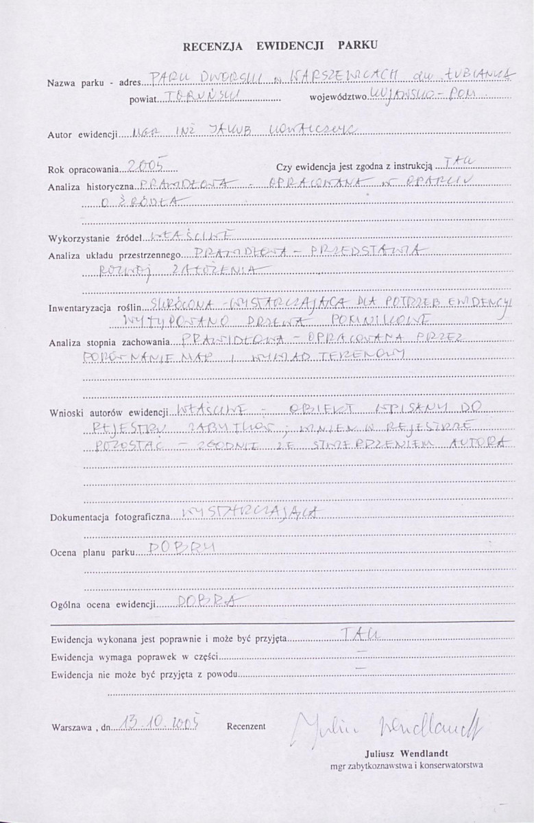 EP - Ewidencja parkowa, skan nr 3