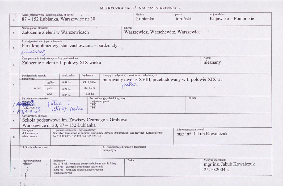 EP - Ewidencja parkowa, skan nr 4