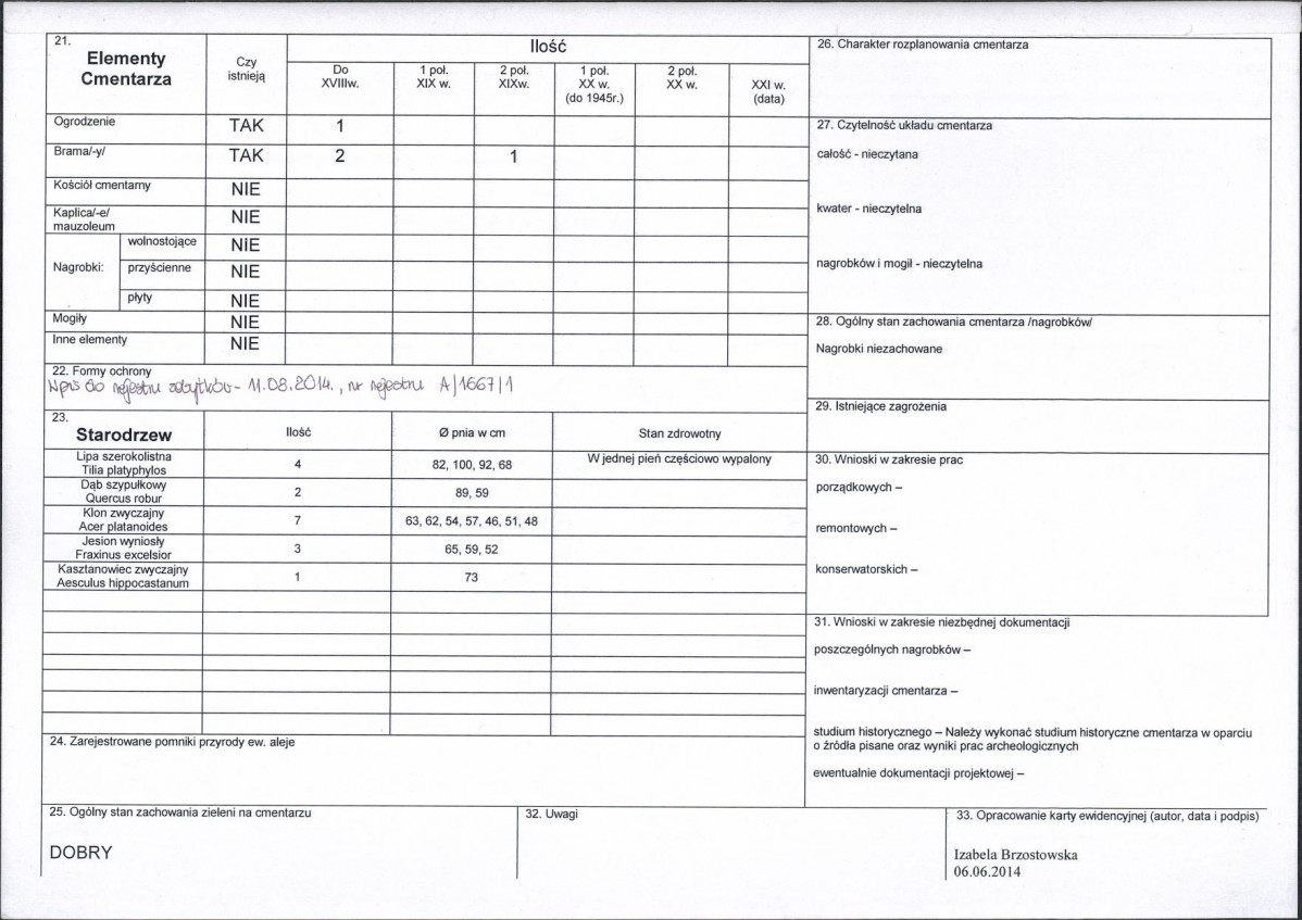 KC - Karta cmentarza, skan nr 2